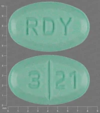 Pill with imprint RDY 321, green, oval, 8 mm (Glimepiride 2 mg)