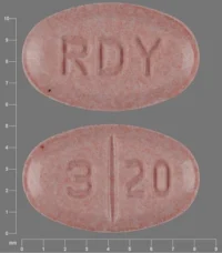 Pill with imprint RDY 320, pink, oval, 8 mm (Glimepiride 1 mg)