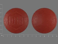 Pill with imprint DN, red, round, 6 mm (Estradiol Valerate 1 mg)