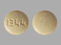 Pill with imprint 1344, yellow, round, 7 mm (Ramelteon 8 mg)