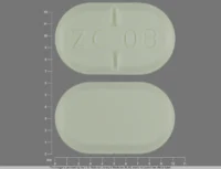 Pill with imprint ZC 08, green, oval, 10 mm (Haloperidol 10 mg)