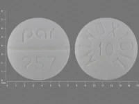 Pill with imprint Par257 Minoxidil10, white, round, 7 mm (Minoxidil 10 mg)