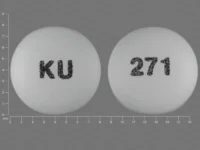 Pill with imprint KU 271, white, round, 8 mm (Oxybutynin Chloride 10 mg)