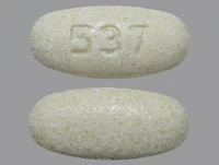 Pill with imprint 537, yellow, oval, 19 mm (Potassium Citrate 10 mEq)