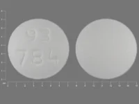Pill with imprint 93 784, white, round, 7 mm (Tamoxifen Citrate 10 mg)