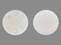 Pill with imprint WPI 839, white, round, 10 mm (Bupropion Hydrochloride 150 mg)
