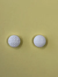 Pill with imprint 100 101 JACOBUS, white, round, 8 mm (Dapsone Tablets 100 mg)