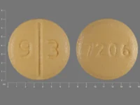 Pill with imprint 9 3 7206, yellow, round, 7 mm (Mirtazapine 15 mg)