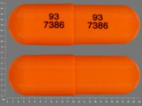 Pill with imprint 93 7386 93 7386, orange, capsule, 24 mm (Venlafaxine Hydrochloride 150 mg)