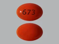 Pill with imprint 673, orange, oval, 10 mm (Calcitriol Capsules 0.25 Mcg 0.25 mcg)