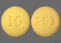 Pill with imprint IG 283, yellow, round, 7 mm (Cyclobenzaprine 10 mg)