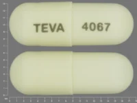 Pill with imprint TEVA 4067, white, capsule, 18 mm (Prazosin Hydrochloride 1 mg)