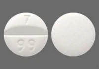 Pill with imprint 7 99, white, round, 11 mm (Labetalol Hydrochloride 200 mg)