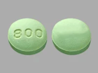 Pill with imprint 800, green, round, 11 mm (Labetalol Hydrochloride 300 mg)
