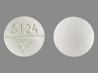 Pill with imprint 5124 V, white, round, 9 mm (Propafenone Hydrochloride 150 mg)
