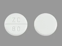 Pill with imprint ZC 80, white, round, 10 mm (Lamotrigine 100 mg)