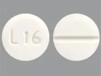 Pill with imprint L16, white, round, 6 mm (Levothyroxine Sodium 0.05 mg)