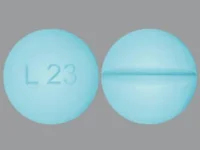 Pill with imprint L23, turquoise, round, 6 mm (Levothyroxine Sodium 0.137 mg)