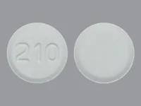 Pill with imprint 210, white, round, 8 mm (Amlodipine Besylate 5 mg)