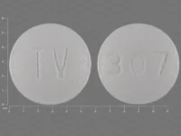 Pill with imprint TV 307, white, round, 6 mm (Hydroxyzine Hydrochloride 10 mg)