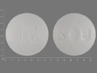 Pill with imprint TV 308, white, round, 6 mm (Hydroxyzine Hydrochloride 25 mg)