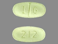 Pill with imprint 212 IG, green, oval, 8 mm (Sertraline Hydrochloride 25 mg)