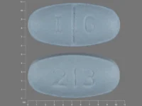 Pill with imprint 213 IG, blue, oval, 10 mm (Sertraline Hydrochloride 50 mg)