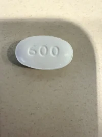 Pill with imprint G 600, white, oval, 16 mm (Guaifenesin 600 mg)