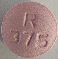 Pill with imprint R37 5, pink, round, 7 mm (Metoprolol Tartrate 37.5 mg)