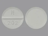 Pill with imprint N202, white, round, 7 mm (Digoxin 0.25 mg)