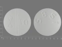 Pill with imprint 5851 10, white, round, 8 mm (Escitalopram 10 mg)