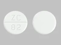 Pill with imprint ZC 82, white, round, 13 mm (Lamotrigine 200 mg)