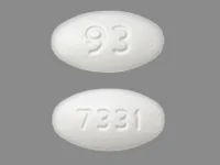 Pill with imprint 93 7331, white, oval, 18 mm (Fenofibrate 160 mg)