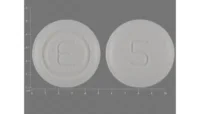Pill with imprint 5 E, white, round, 5 mm (Ondansetron 4 mg)