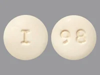 Pill with imprint I 98, white, round, 7 mm (Aripiprazole 20 mg)
