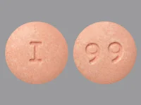 Pill with imprint I 99, pink, round, 9 mm (Aripiprazole 30 mg)