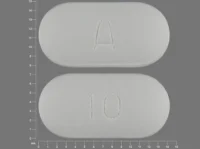 Pill with imprint 10 A, white, capsule, 14 mm (Mirtazapine 45 mg)