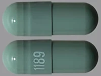 Pill with imprint 1189, green, capsule, 14 mm (Tolterodine 2 mg)