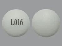Pill with imprint L016, white, round, 9 mm (Bupropion Hydrochloride 300 mg)