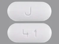 Pill with imprint 41 J, white, capsule, 13 mm (Modafinil 100 mg)