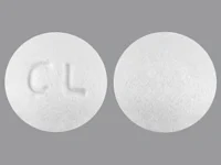 Pill with imprint CL, white, round, 7 mm (Clonidine Hydrochloride 0.1 mg)