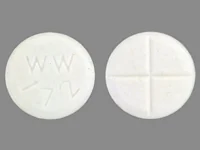 Pill with imprint WW 172, white, round, 8 mm (Captopril 25 mg)
