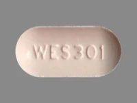 Pill with imprint WES 301, orange, capsule, 15 mm (Hydrocodone Bitartrate and Acetaminophen Hydrocodone Bitartrate 5 mg / Acetaminophen 325 mg)