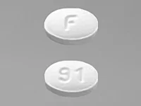 Pill with imprint F 91, white, oval, 6 mm (Ondansetron Hydrochloride 4 mg)