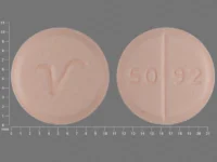 Pill with imprint 5092 V, orange, round, 10 mm (Prednisone 20 mg)