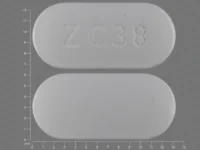 Pill with imprint ZC38, white, oval, 13 mm (Hydroxychloroquine Sulfate 200 mg)
