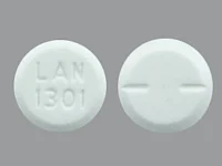 Pill with imprint LAN 1301, white, round, 6 mm (Primidone 50 mg)