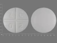 Pill with imprint ZC02, white, round, 8 mm (Promethazine Hydrochloride 25 mg)
