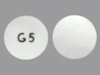 Pill with imprint G 5, white, round, 6 mm (Glipizide 5 mg)