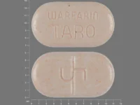 Pill with imprint 5 WARFARIN TARO, orange, oval, 11 mm (Warfarin Sodium 5 mg)